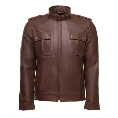 Men's Brown Obsidian Leather Jacket-Leather Jackets-Premium Leather Store