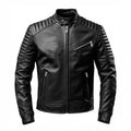 Men's Slim Fit Black Genuine Leather Jacket-Leather Jackets-Premium Leather Store