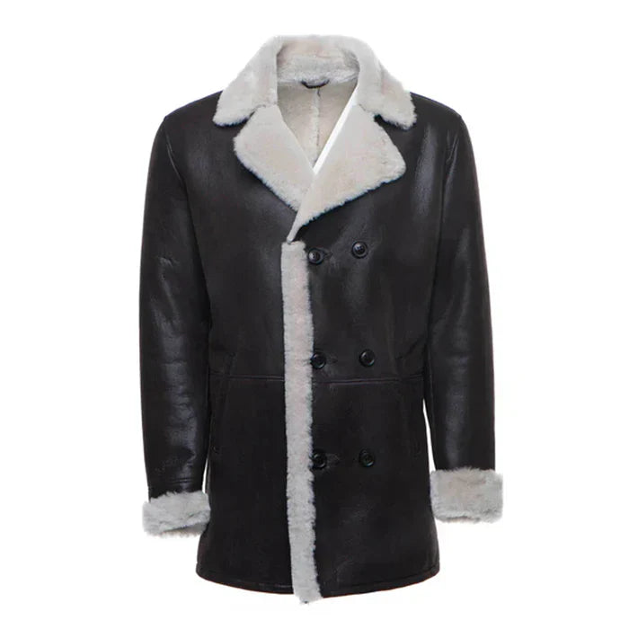 Black Gosling's Blade Stylish Leather Coat-Men Leather Coat-Premium Leather Store