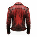 Men's Red Halloween Bloody Leather Jacket-Leather Jackets-Premium Leather Store