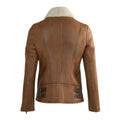 Women's Jane Aviator Faux Shearling Sheepskin Bomber Jacket-Women Shearling Jacket-Premium Leather Store
