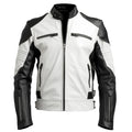 Men's Faux White Leather Jacket-Leather Jackets-Premium Leather Store