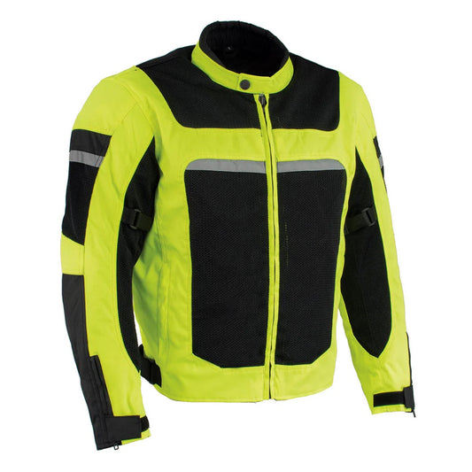 Men's Green Armored Mesh Milwaukee Racer Jacket-Armor Jacket-Premium Leather Store
