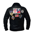 Top Gun Brown Faux Shearling Maverick Bomber Jacket-Men Shearling Jacket-Premium Leather Store
