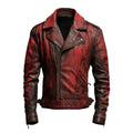 Men's Red Halloween Bloody Leather Jacket-Leather Jackets-Premium Leather Store